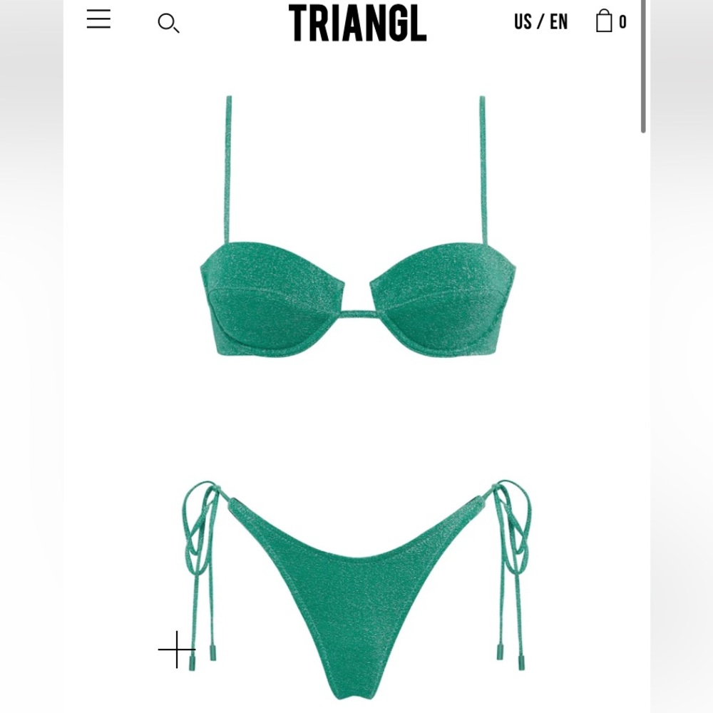 Triangl Mala Jaded Sparkle Bikini (NWOT)